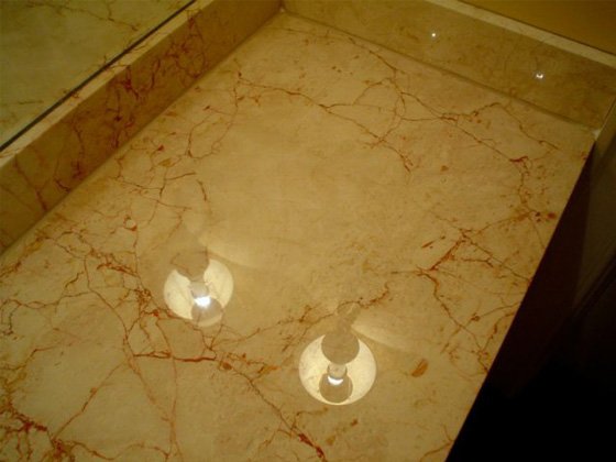damaged marble-repaired to like new