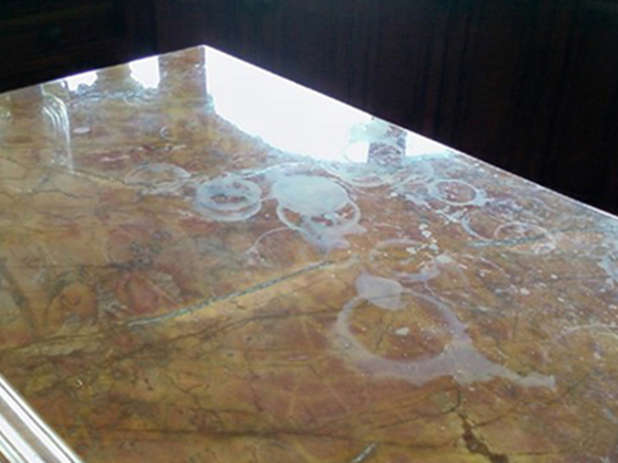 Etching on a marble countertop